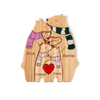 Famille d’Ours en Bois Personnalisée - Cadeau Unique avec Noms Gravés